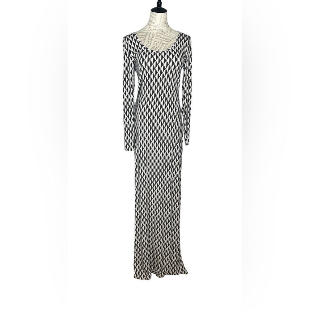 Tart Maxi Dress Long Sleeves Geometric Print M